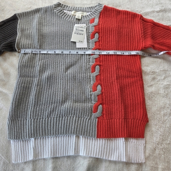 Girls Nordstrom Treasure And Bond Sweater High Low Hem Crew Neck M Color Block - Picture 12 of 15